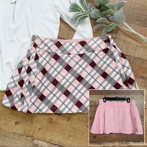 Nike Pink Plaid Circle Skater Skirt